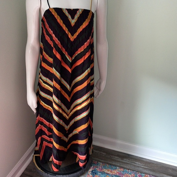 ANTHROPOLOGIE Runi Chevron Striped Midi Slip Dress NEW - Picture 5 of 12